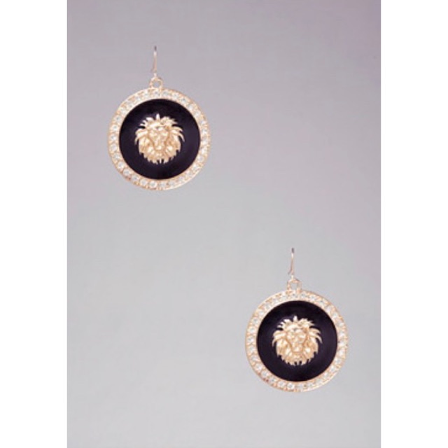 Bebe Circle Lion Drop Earings 98$